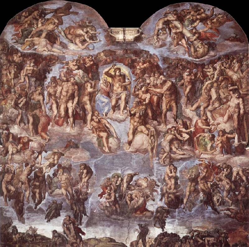 Michelangelo Buonarroti Extreme judgement  Sistine Chapel vastvagg Norge oil painting art